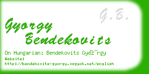 gyorgy bendekovits business card